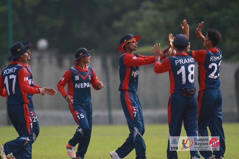 १९ वर्षमुनीको एसीसी क्रिकेटः सिंगापुरलाई ७ विकेटले पराजित गर्दै नेपाल समूह ‘ए’ को विजेता