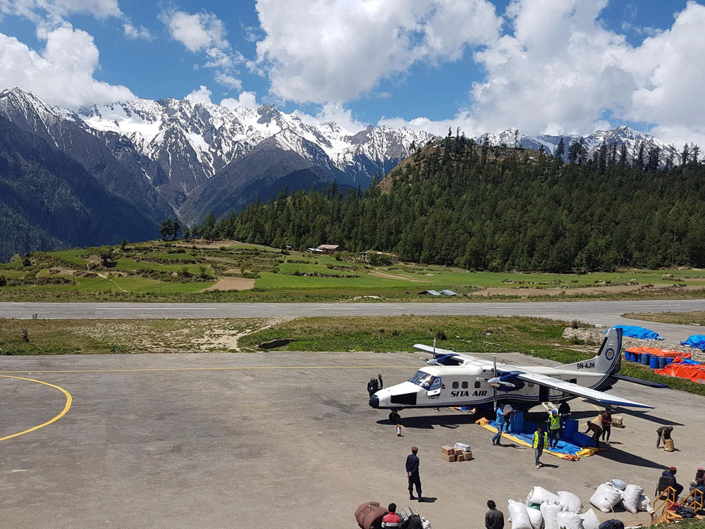 खाद्यान्न सङ्कट उत्पन्न हुन नदिन हुम्लामा हवाई उडान पुन: शुरु गरियो