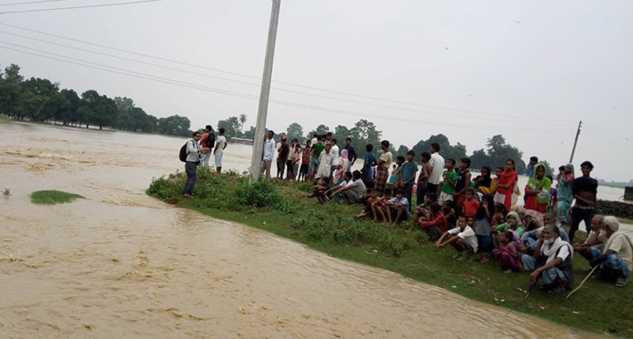 बाँकेमा ५० जना राप्ती नदीको बीचमा फसे 