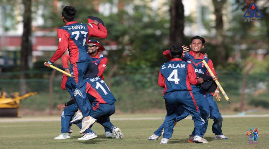 यू–१९ एसिया कप क्रिकेटः मलेसियाबिरूद्ध नेपालको शानदार जित 