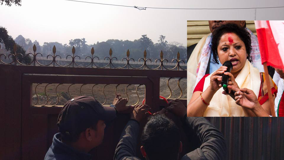 उपमेयरको उपस्थितिमा रानीपोखरीको निर्माण क्षेत्रमा तालाबन्दी