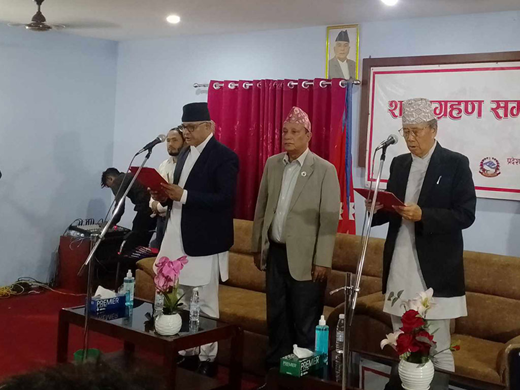 कोशीको मुख्यमन्त्रीमा कार्की नियुक्त, तीन मन्त्री र एक राज्यमन्त्रीले लिए शपथ