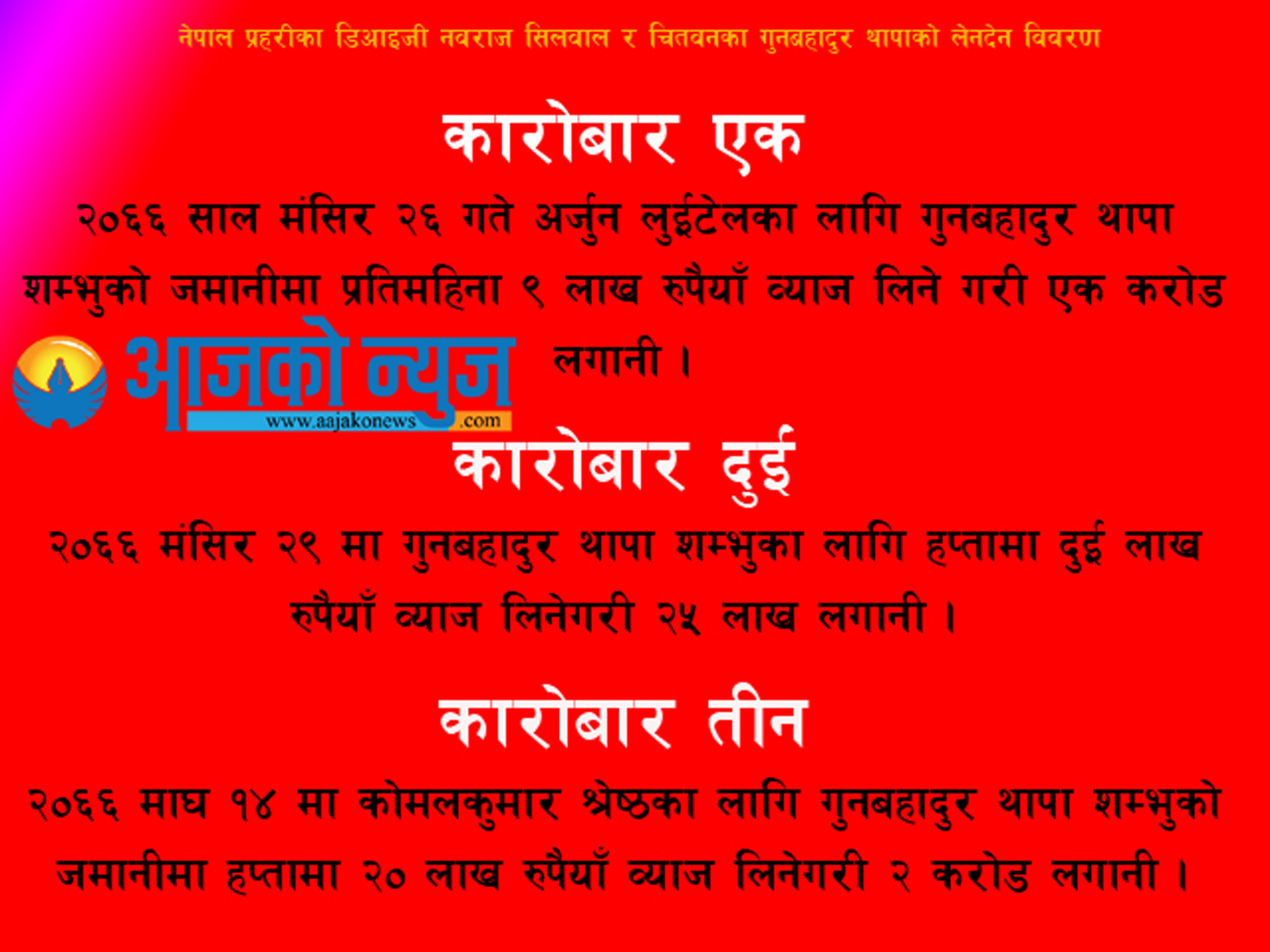 डिआइजी सिलवालका कारण आत्महत्याको स्थितिमा थापा परिवार