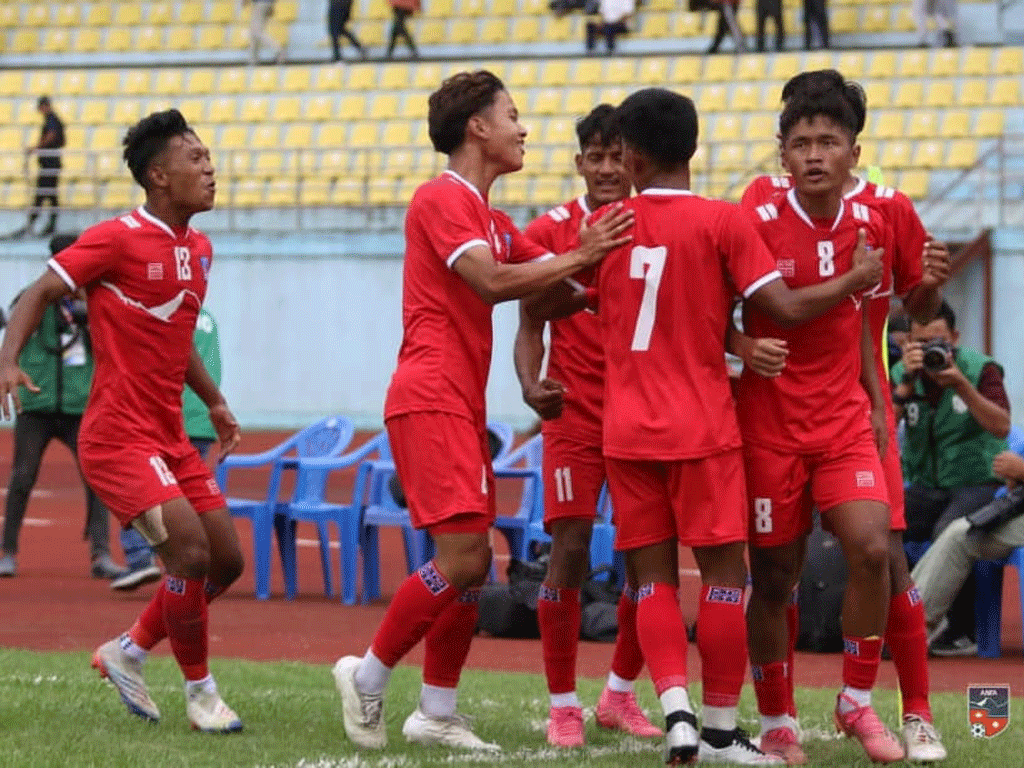 साफ यू-१९ फुटबल : मालदिभ्सलाई हराउँदै नेपाल सेमिफाइनलमा