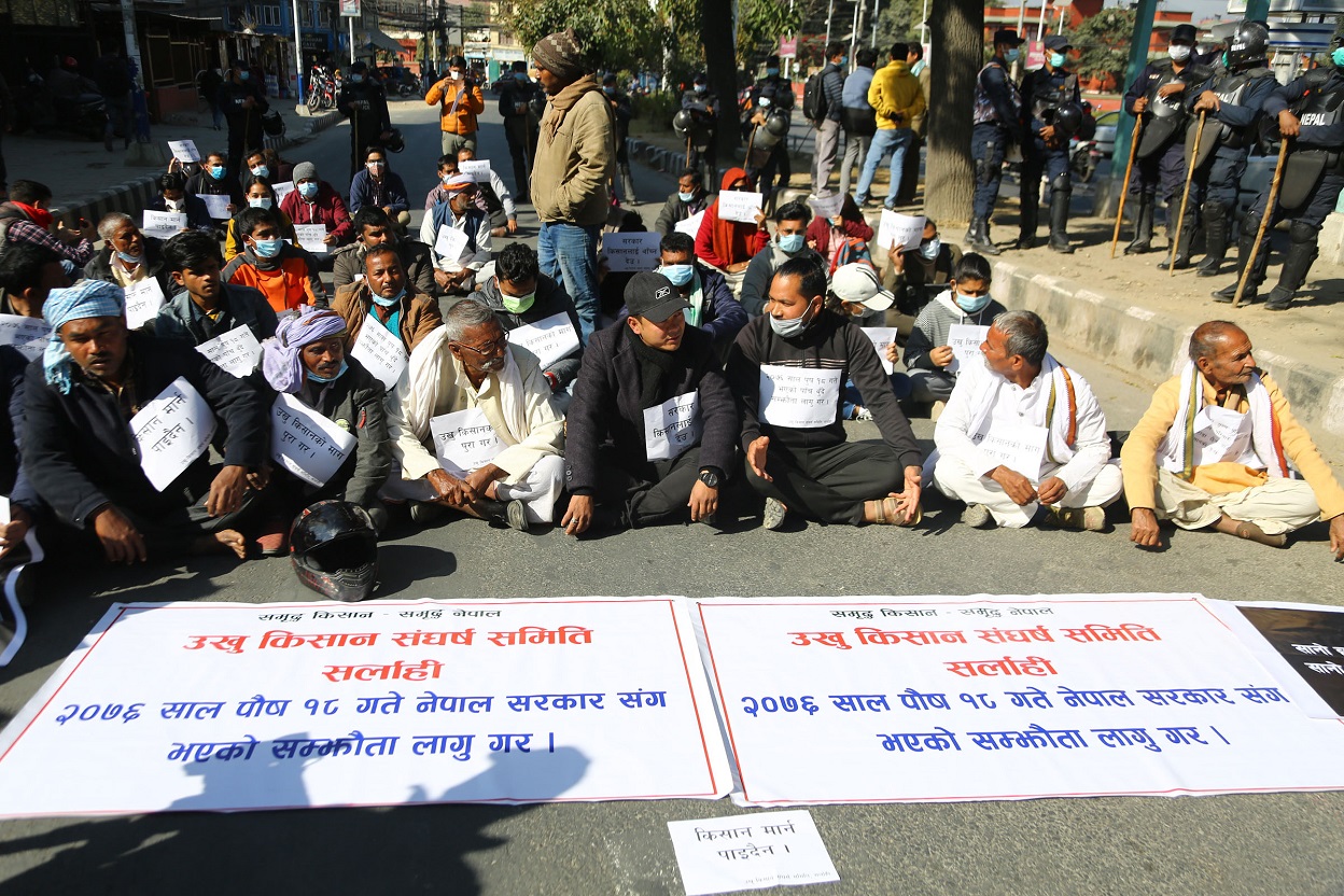 सरकारलाई उखु किसानको पत्र : बक्यौता भुक्तानी नभएसम्म घर फर्कँदैनौँ