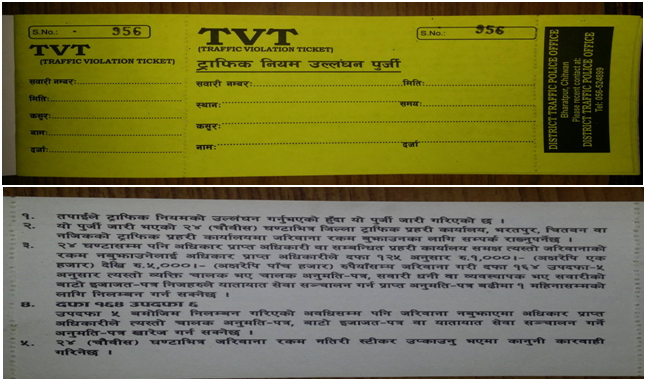 जथाभावि पार्किङ गरे गाडीमा स्टिकर टाँसिएला