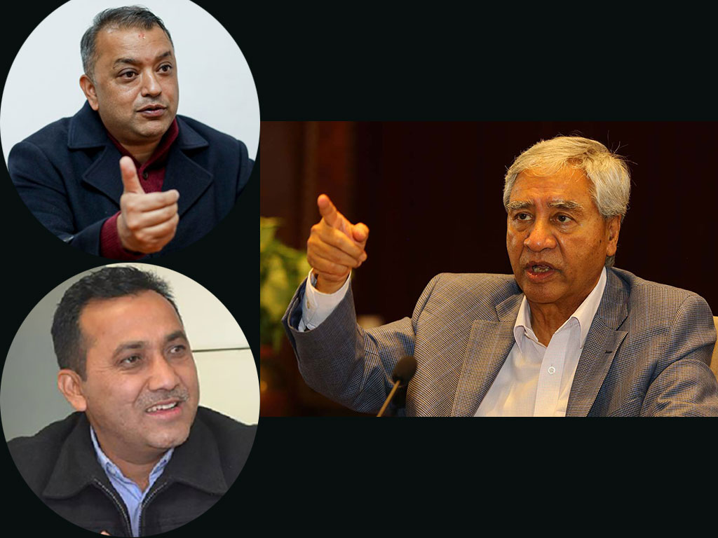 देउवाले गगनलाई हप्काउँदै भने : गठबन्धन विरोधी दुवै महामन्त्री बोल्नु पर्दैन