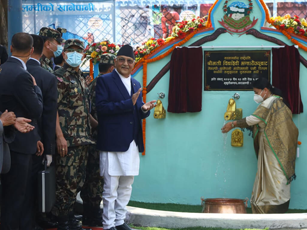 मेलम्चीको पानी वितरणको सुरुवात, भृकुटीमण्डपको धारामा २४ सैं घण्टा पानी