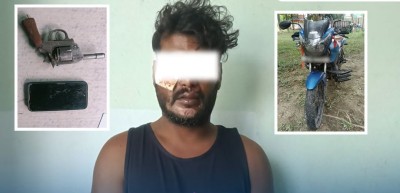 मोटरसाइकल दुर्घटनामा परेका युवक पेस्तोलसहित पक्राउ