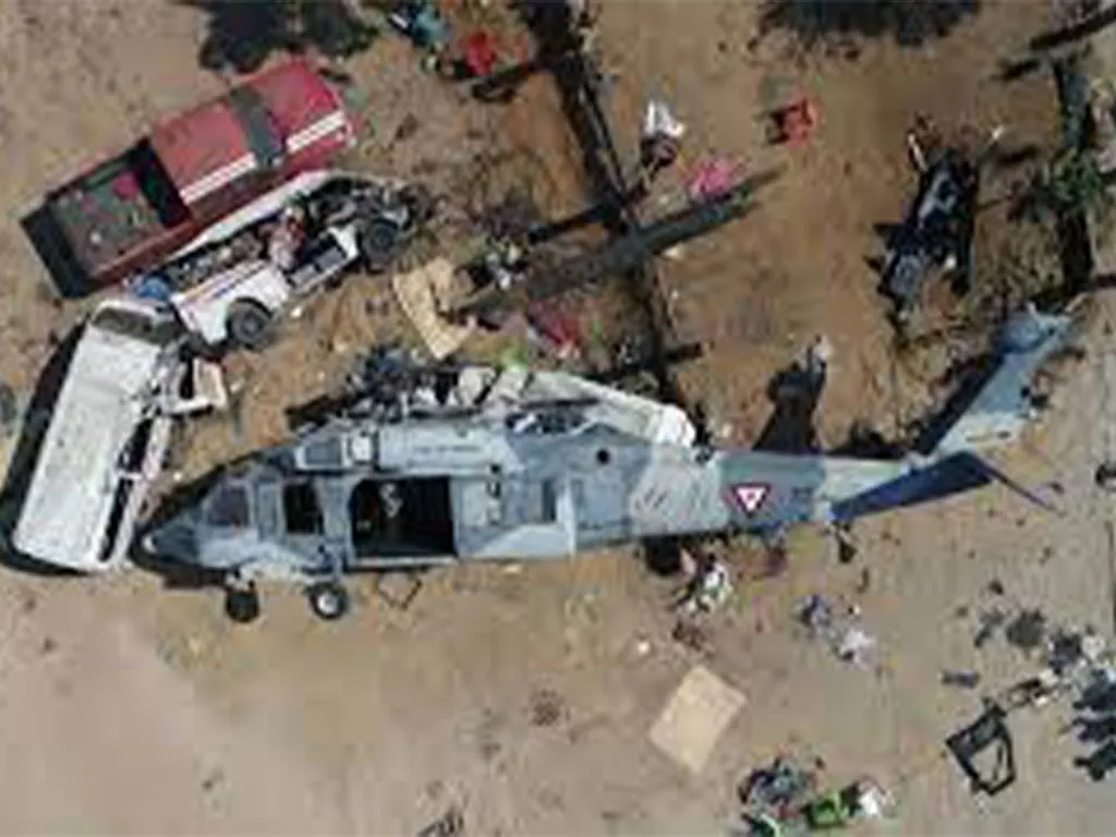 हेलिकप्टर दुर्घटना हुँदा १४ सैनिकको मृत्यु