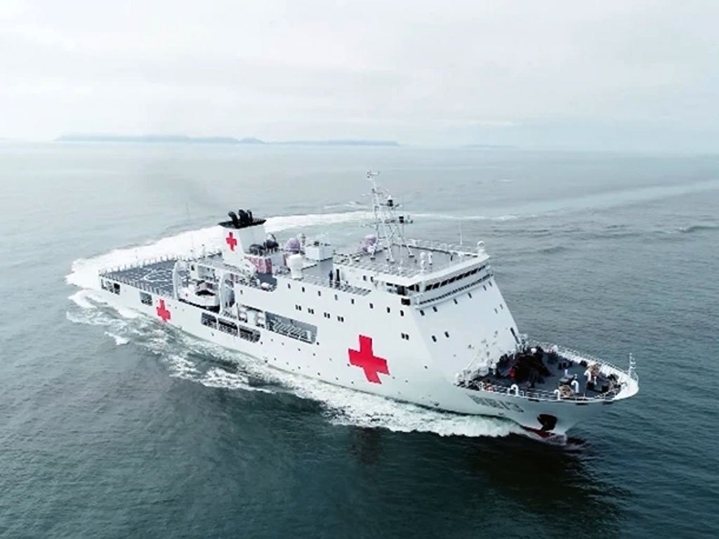चीनद्वारा निर्मित ६४१ शय्याको विश्वकै नमुना पानी जहाज अस्पताल