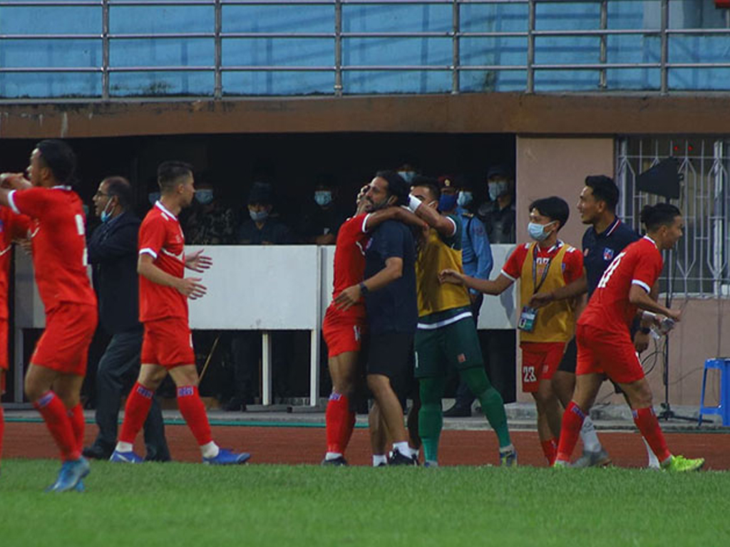 नेपाल र भारतबीचको मैत्रीपूर्ण फुटबलको पहिलो खेल १-१ को बराबरीमा