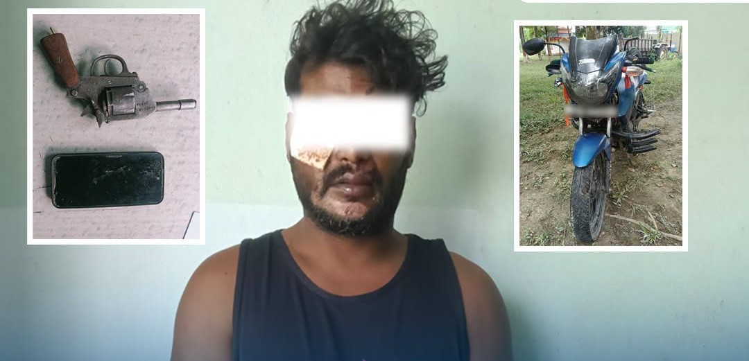 मोटरसाइकल दुर्घटनामा परेका युवक पेस्तोलसहित पक्राउ