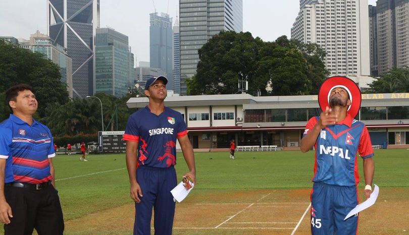 १९ वर्षमुनीको एसिया कप क्रिकेटः नेपाललाई सिंगापुरले दियो ६८ रनको लक्ष्य 