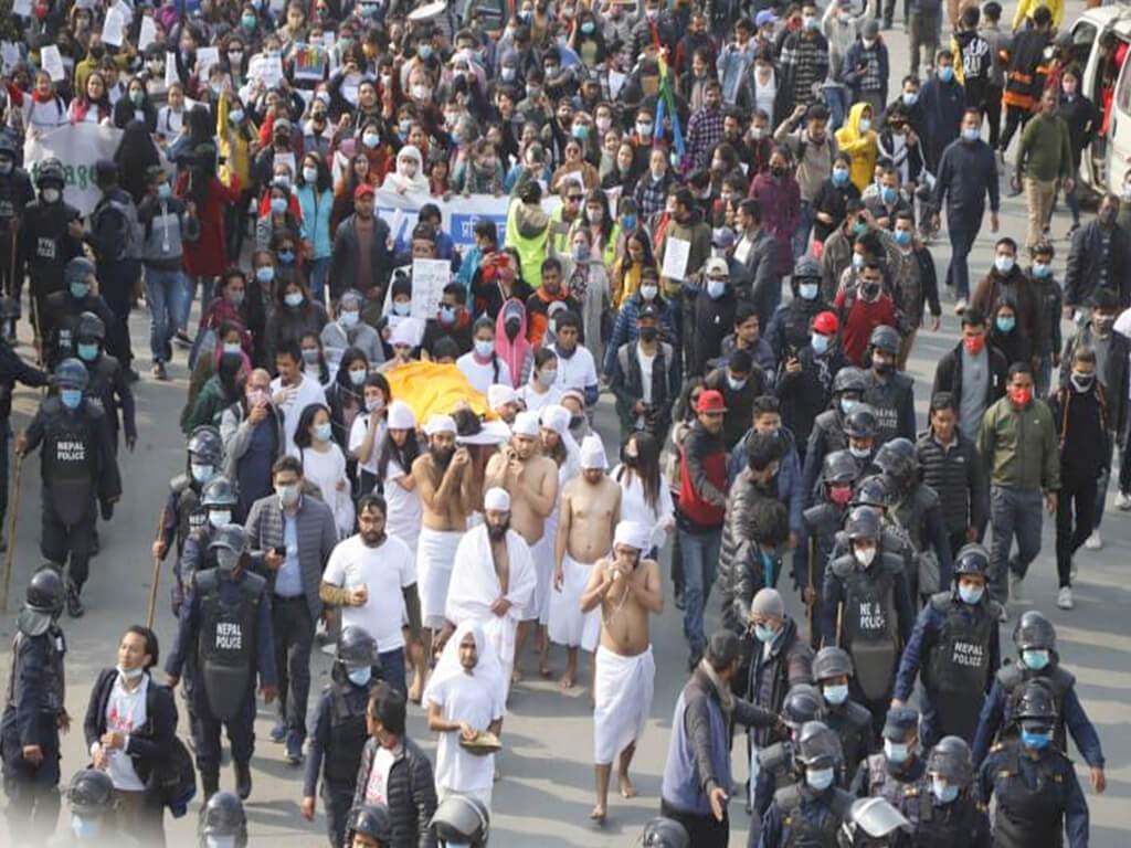 महिला हिंसा र दण्डहीनता अन्त्यको माग गर्दै नागरिक आन्दोलनको विरोध प्रदर्शन
