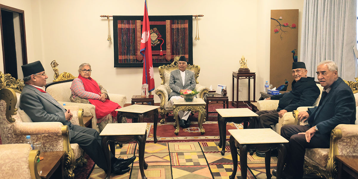 शीतल निवासमा राष्ट्रपतिको ‘आइस ब्रेक’ पहल : प्रधानमन्त्री कार्की र तीन शीर्ष नेताबीच संवाद